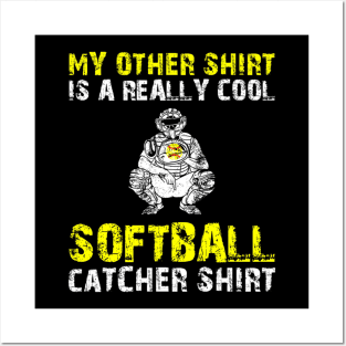 Softball Catcher Girl Baseball Player Posters and Art